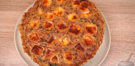 Куриный тарт с луково-сырной начинкой (без муки)