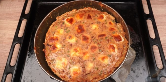 Куриный тарт с луково-сырной начинкой (без муки)