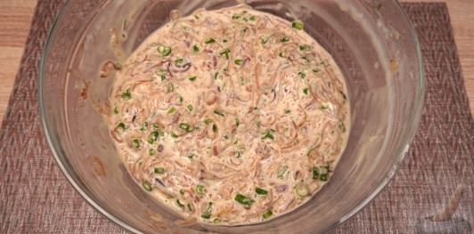 Куриный тарт с луково-сырной начинкой (без муки)