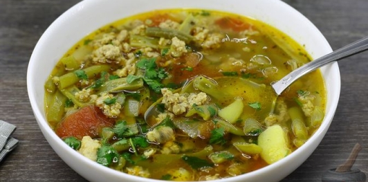 Суп с фаршем и стручковой фасолью