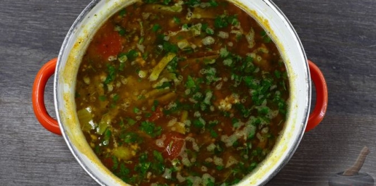 Суп с фаршем и стручковой фасолью