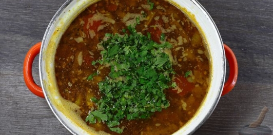 Суп с фаршем и стручковой фасолью