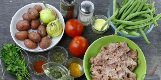 Суп с фаршем и стручковой фасолью
