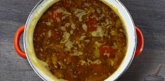 Суп с фаршем и стручковой фасолью