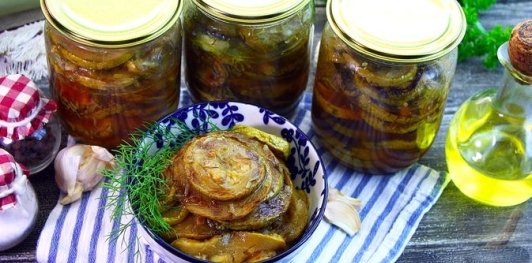 Жареные кабачки с чесноком на зиму
