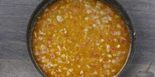 Гречка с фаршем и кабачками