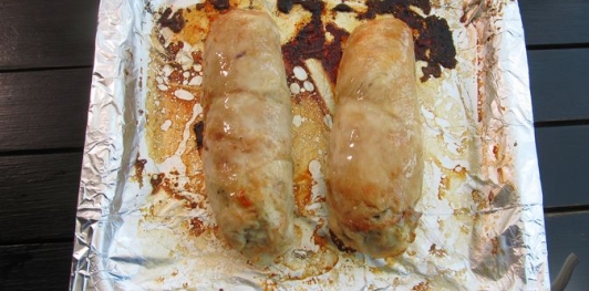 Куриные рулетики с сыром и шпинатом