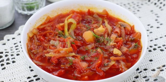 Борщ с грибами и черносливом