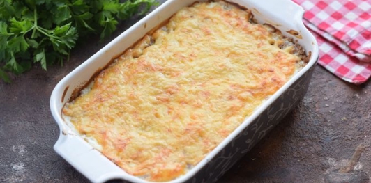 Гречневая запеканка с курицей и шампиньонами