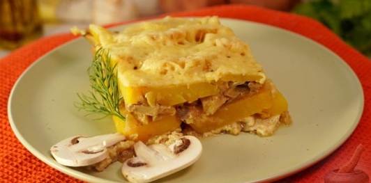 Картофельная запеканка с грибами и сыром