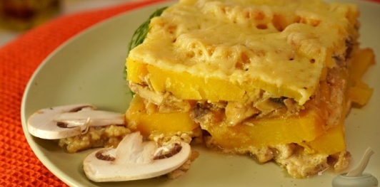 Картофельная запеканка с грибами и сыром