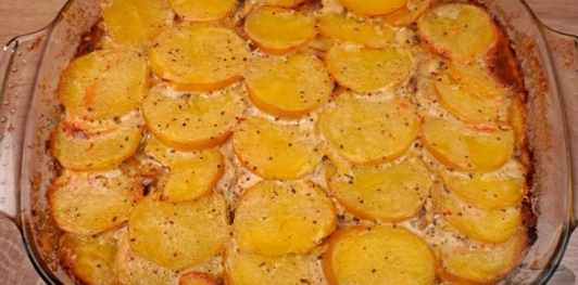 Картофельная запеканка с грибами и сыром