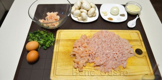 Куриные котлеты с грибами (без мясорубки)