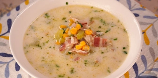 Куриный суп с кукурузой и сливками