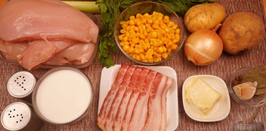 Куриный суп с кукурузой и сливками
