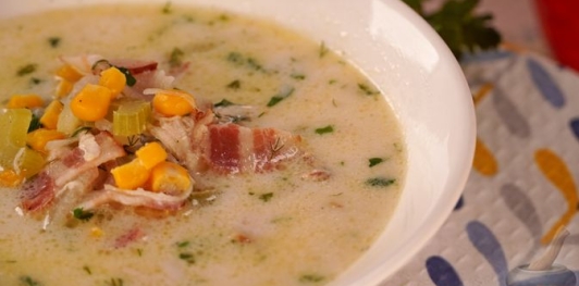 Куриный суп с кукурузой и сливками
