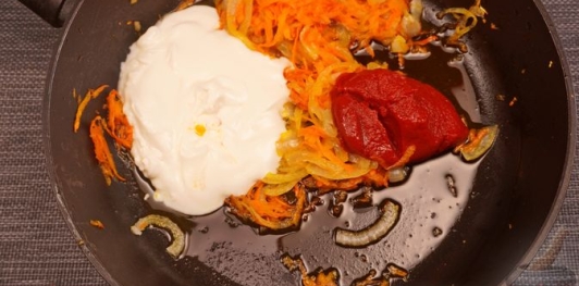 Ленивые голубцы с краснокочанной капустой