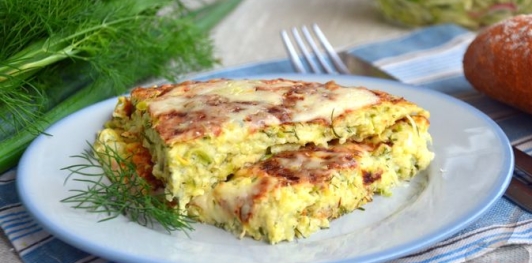 Лепёшка из кабачков с сыром и зеленью (на сковороде)
