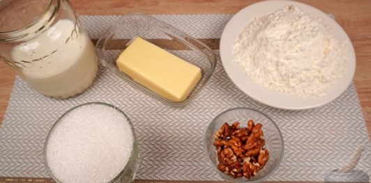 Мучная халва с грецкими орехами