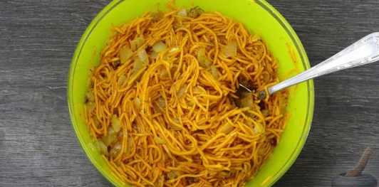 Постный салат "Копна сена" из тыквы с грибами, по-корейски