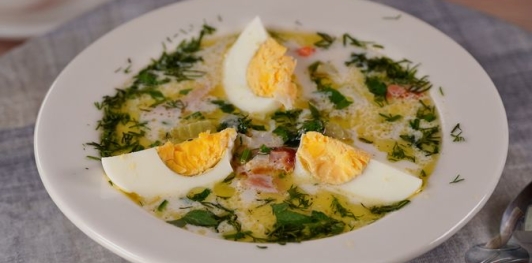 Сливочный суп с копчёной курицей