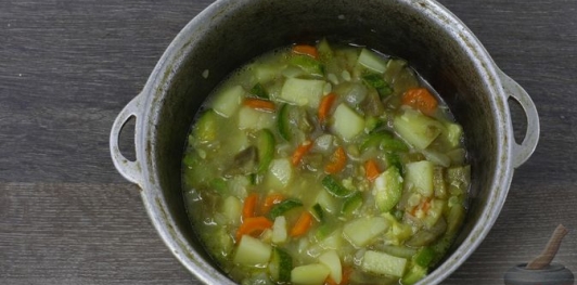 Суп-пюре из баклажанов и кабачков