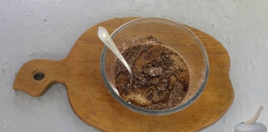 Творожная запеканка без муки и манки, с бананом и какао
