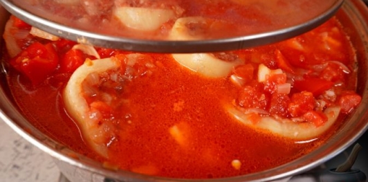 Фаршированные перцы с лечо