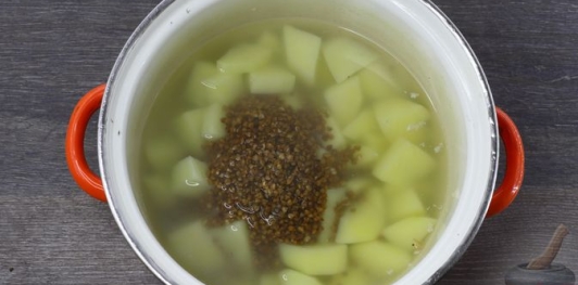 Гречка с картошкой и грибами