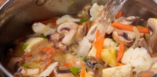 Грибной суп с цветной капустой