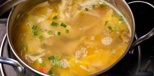 Грибной суп с рваными галушками