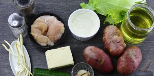 Закуска &laquo;Охапки сена&raquo; с курицей и картофелем