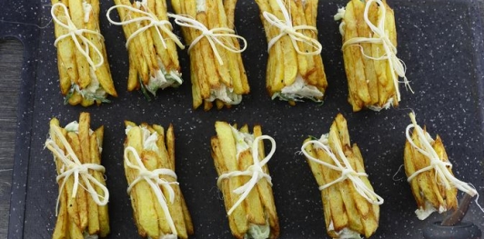 Закуска &laquo;Охапки сена&raquo; с курицей и картофелем