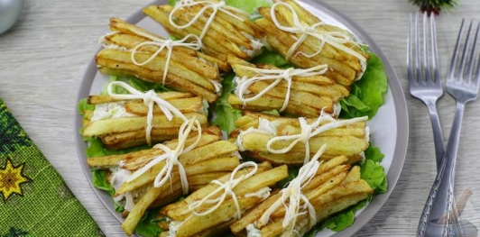 Закуска &laquo;Охапки сена&raquo; с курицей и картофелем